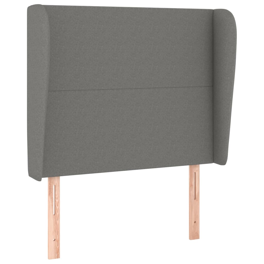 Uzglavlje s ušima tamnosivo 83 x 23 x 118/128 cm od tkanine
