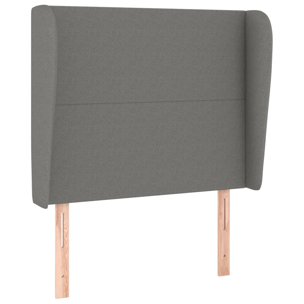 Uzglavlje s ušima tamnosivo 93x23x118/128 cm od tkanine