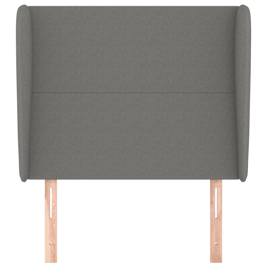 Uzglavlje s ušima tamnosivo 93x23x118/128 cm od tkanine