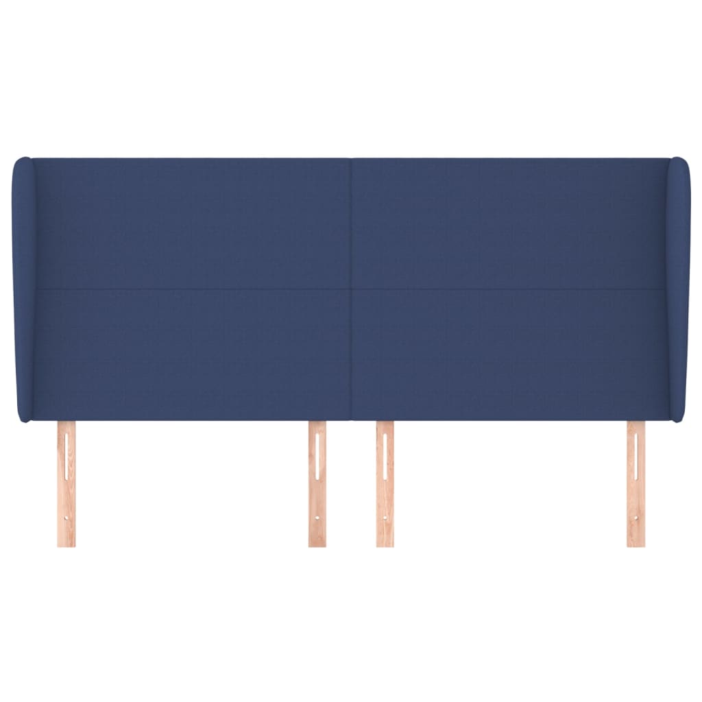 Uzglavlje s ušima plavo 203x23x118/128 cm od tkanine