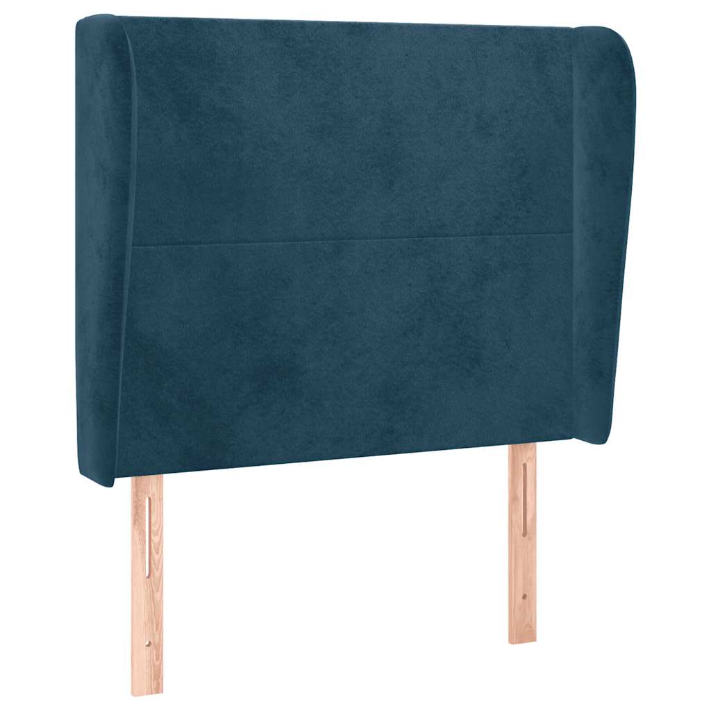 Uzglavlje s ušima tamnoplavo 83 x 23 x 118/128 cm baršunasto