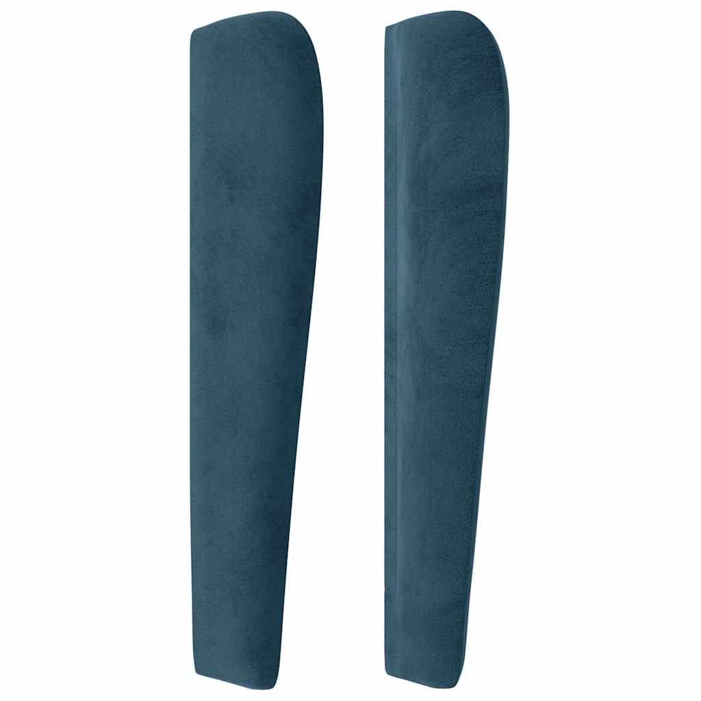 Uzglavlje s ušima tamnoplavo 103x23x118/128 cm baršunasto