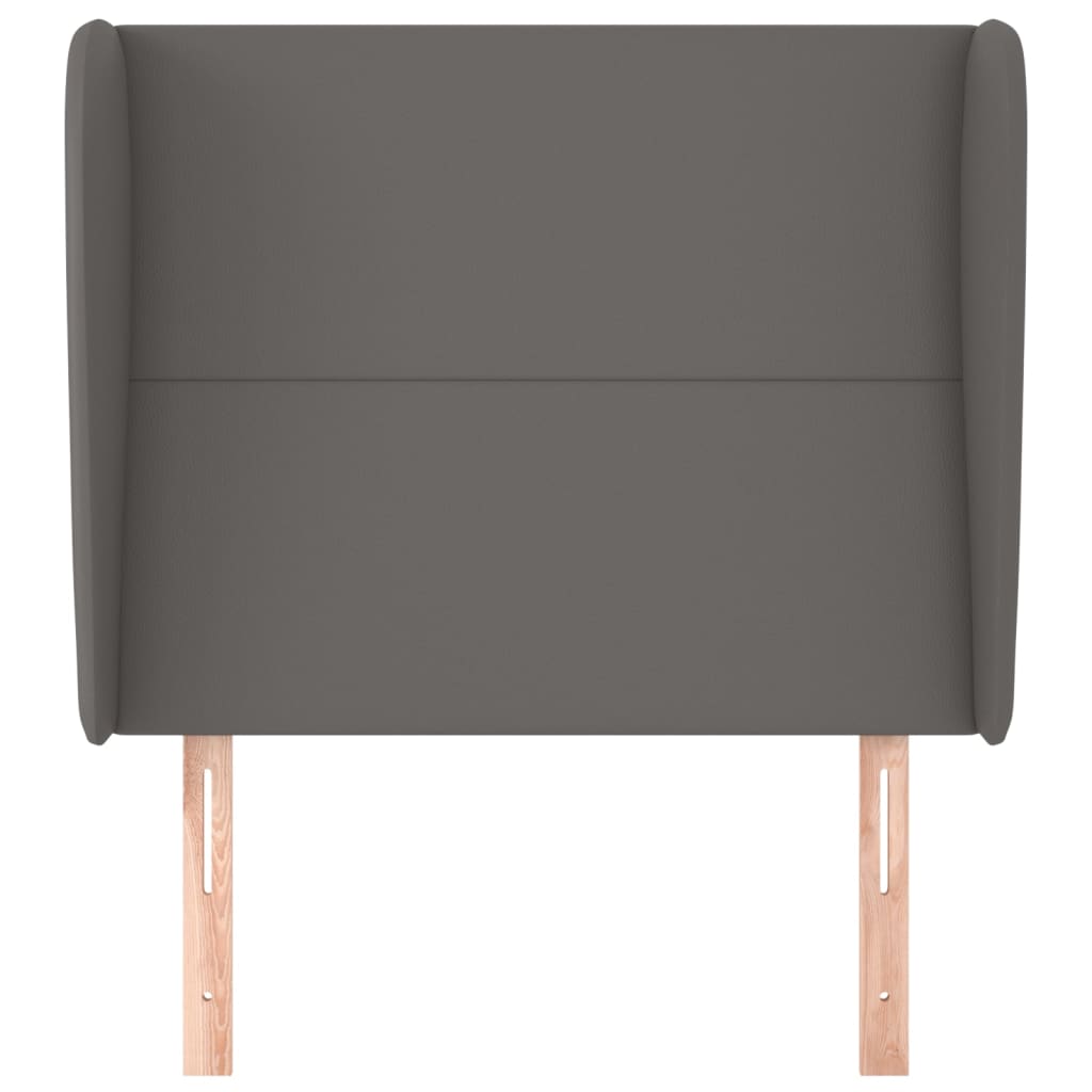 Uzglavlje s ušima sivo 83 x 23 x 118/128 cm od umjetne kože