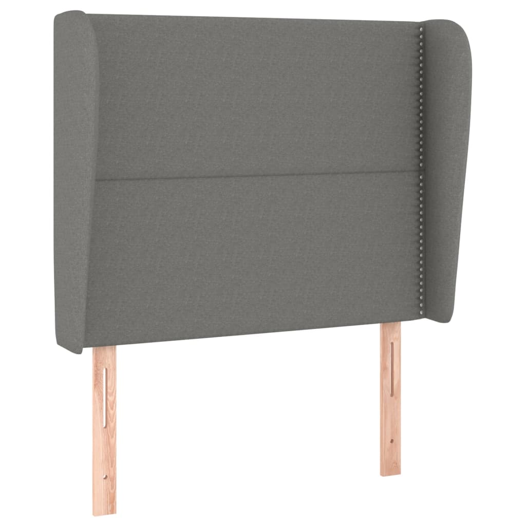 Uzglavlje s ušima tamnosivo 103x23x118/128 cm od tkanine