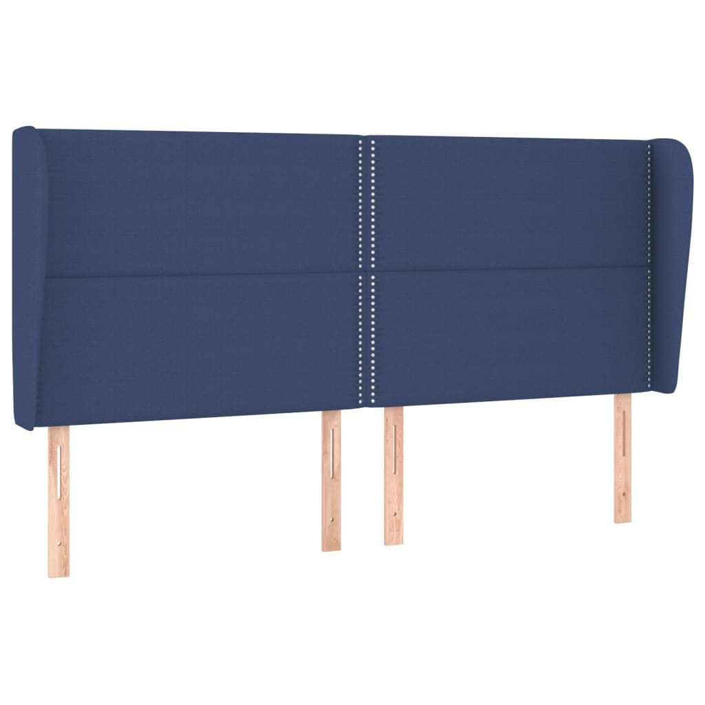 Uzglavlje s ušima plavo 203x23x118/128 cm od tkanine