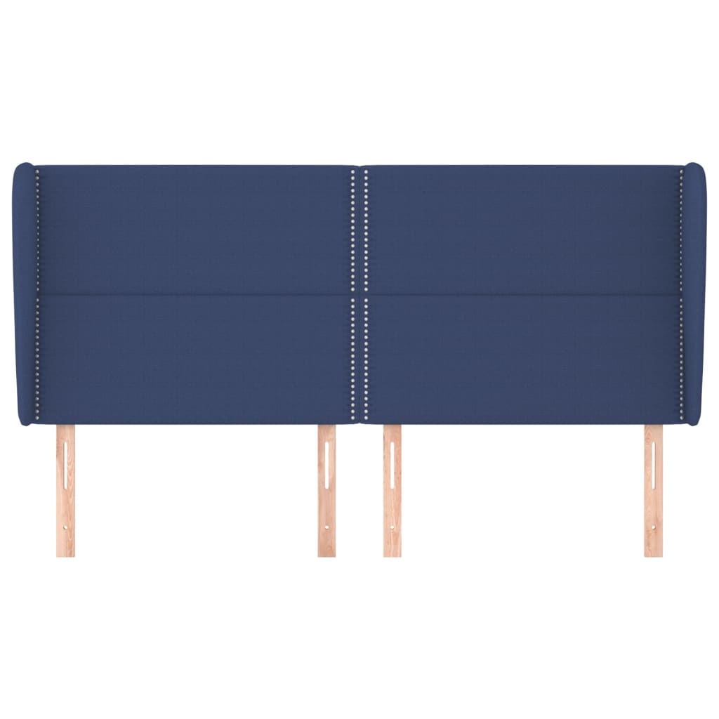 Uzglavlje s ušima plavo 203x23x118/128 cm od tkanine