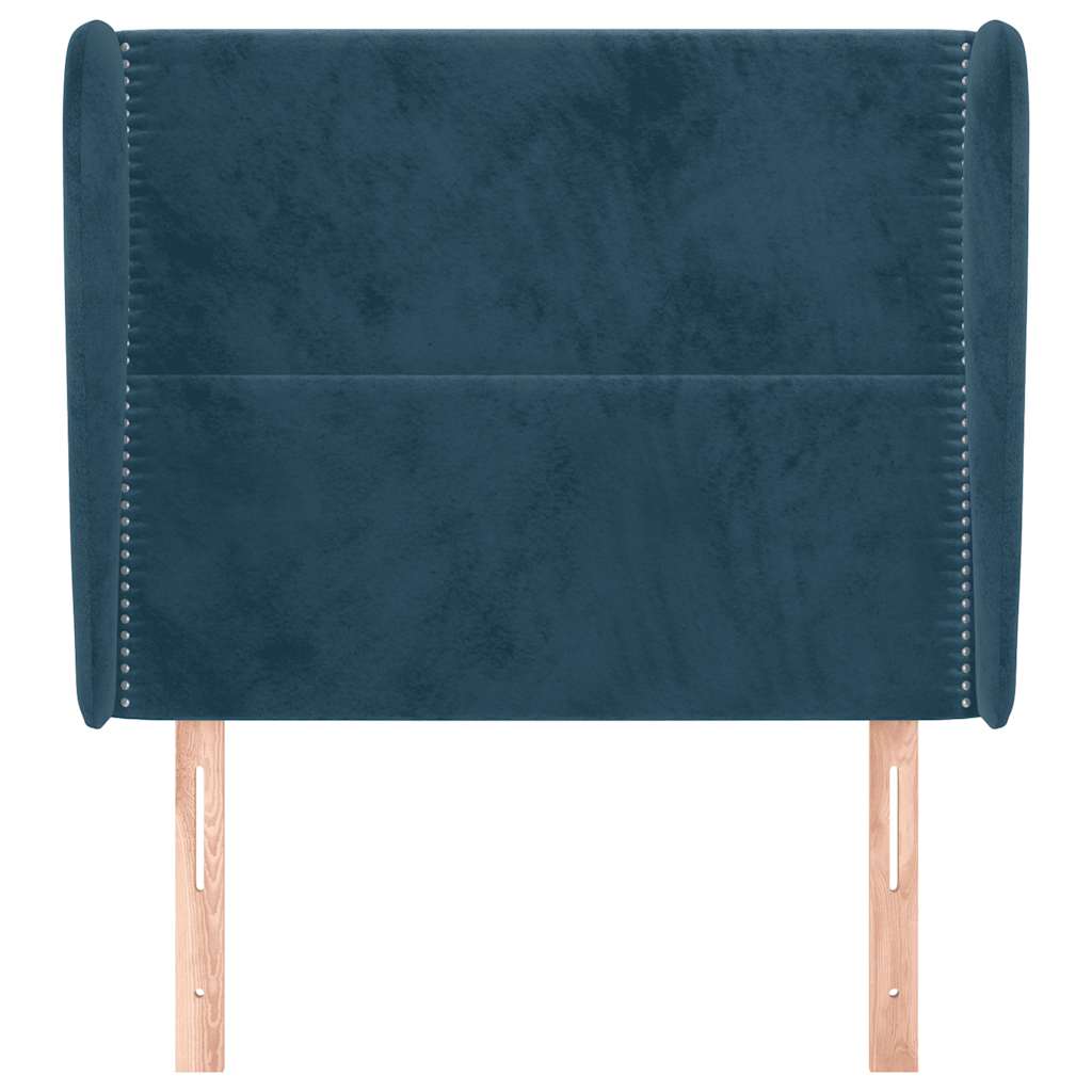 Uzglavlje s ušima tamnoplavo 83 x 23 x 118/128 cm baršunasto