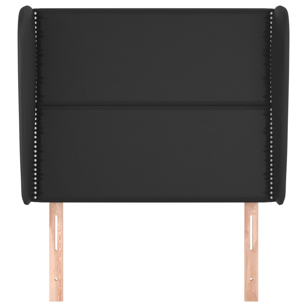 Uzglavlje s ušima crno 93x23x118/128 cm od umjetne kože
