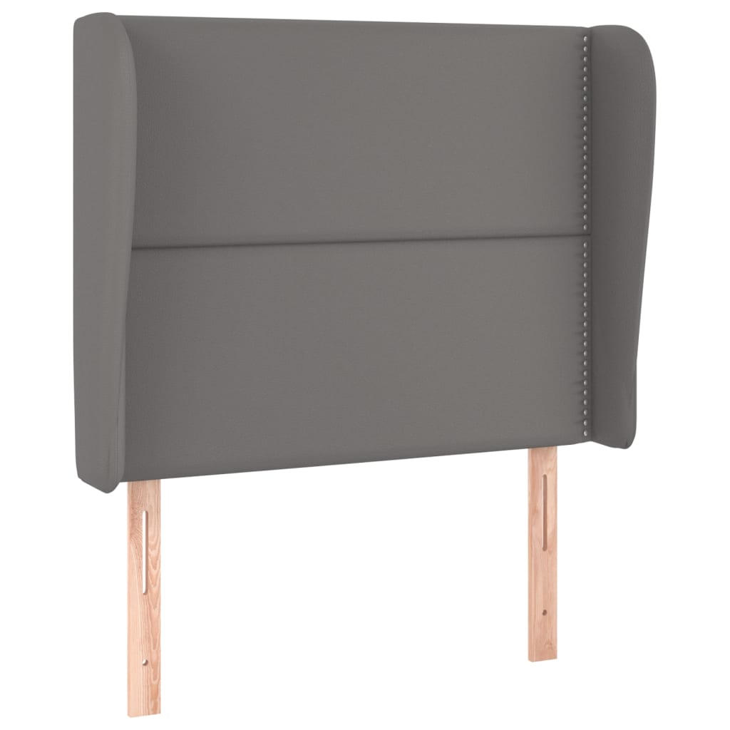 Uzglavlje s ušima sivo 103x23x118/128 cm od umjetne kože
