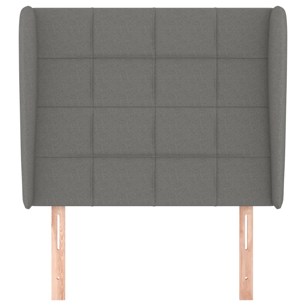 Uzglavlje s ušima tamnosivo 83 x 23 x 118/128 cm od tkanine