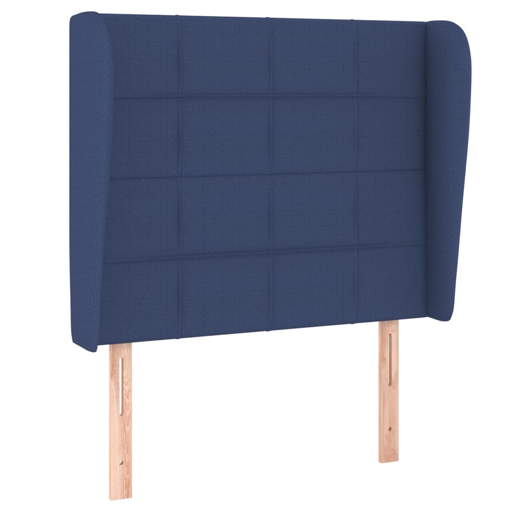 Uzglavlje s ušima plavo 83 x 23 x 118/128 cm od tkanine
