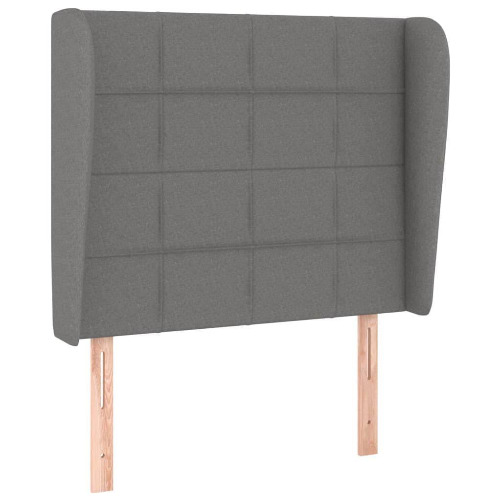 Uzglavlje s ušima tamnosivo 93x23x118/128 cm od tkanine