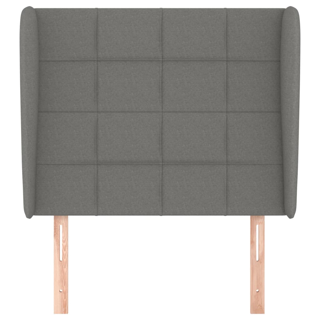 Uzglavlje s ušima tamnosivo 93x23x118/128 cm od tkanine