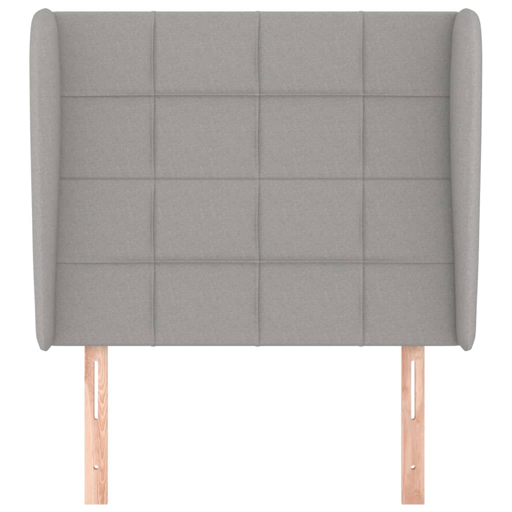 Uzglavlje s ušima svjetlosivo 103x23x118/128 cm od tkanine