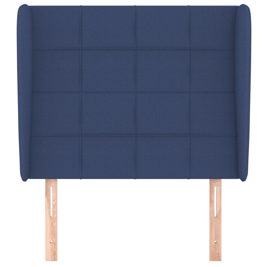 Uzglavlje s ušima plavo 103x23x118/128 cm od tkanine
