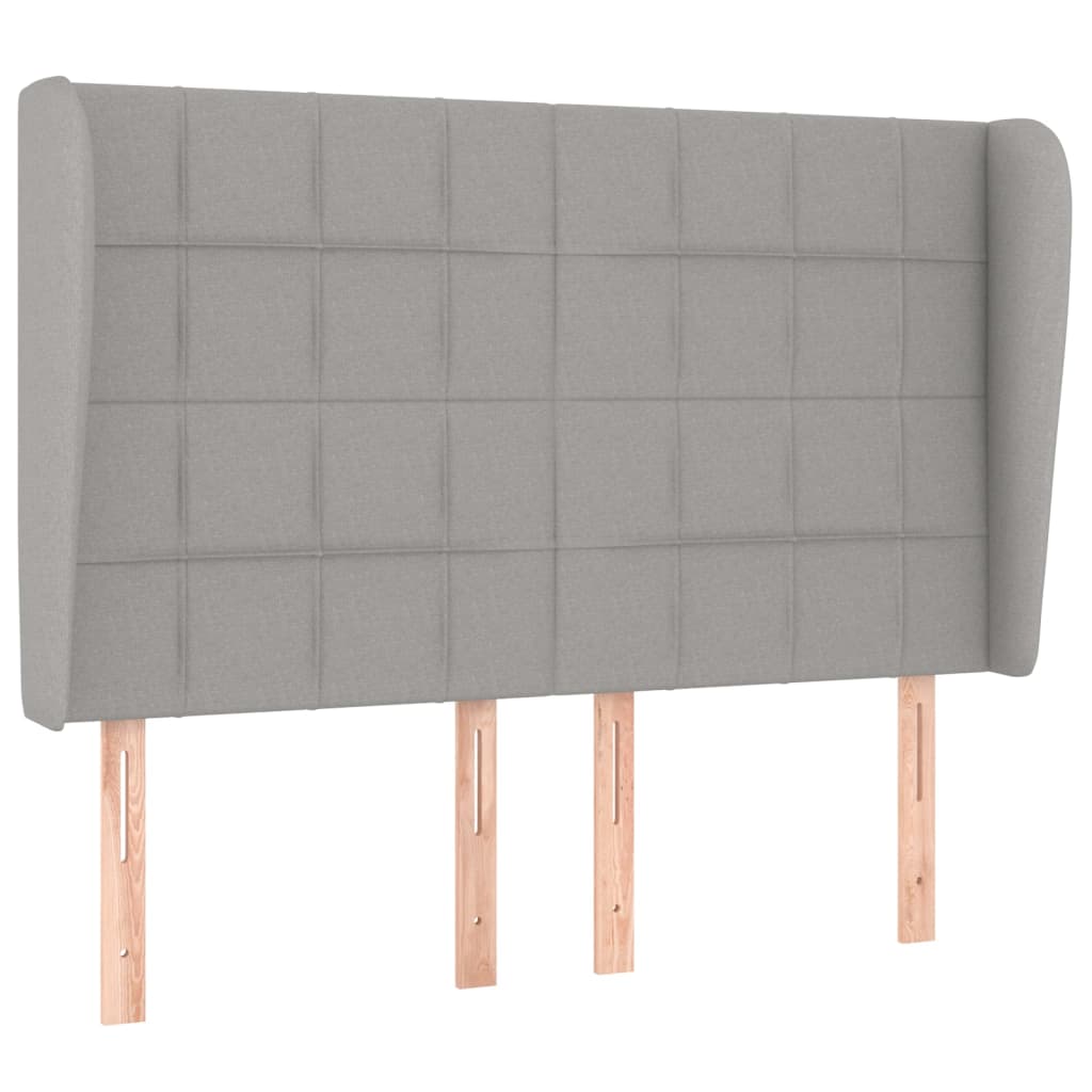Uzglavlje s ušima svjetlosivo 147x23x118/128 cm od tkanine