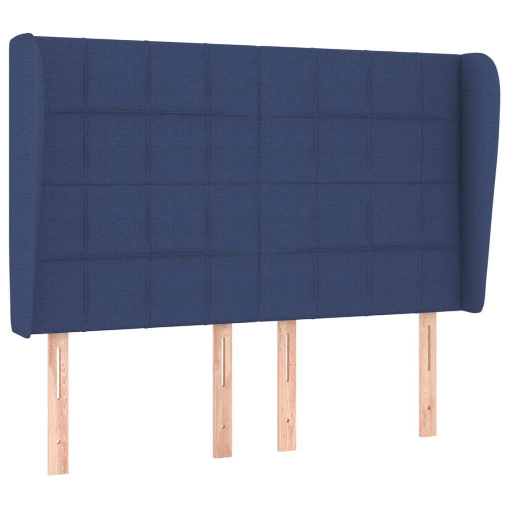 Uzglavlje s ušima plavo 147x23x118/128 cm od tkanine