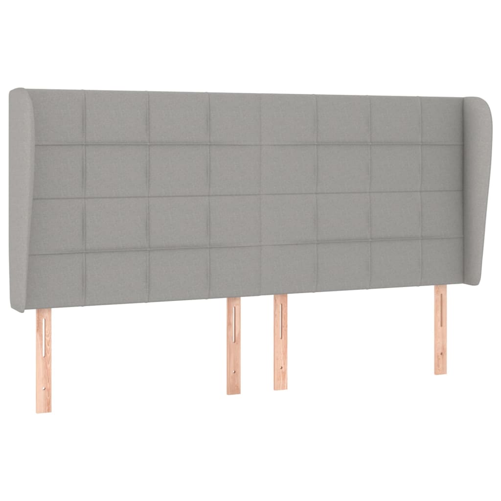 Uzglavlje s ušima svjetlosivo 183x23x118/128 cm od tkanine