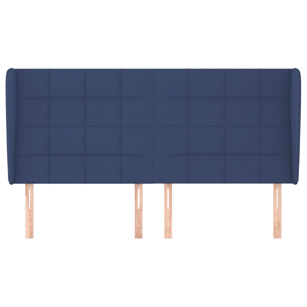 Uzglavlje s ušima plavo 183x23x118/128 cm od tkanine