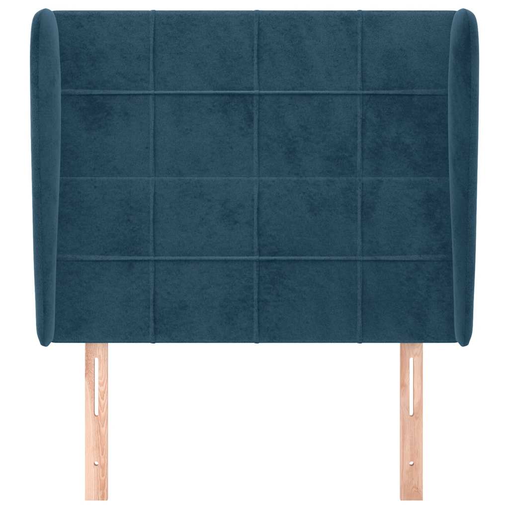 Uzglavlje s ušima tamnoplavo 83 x 23 x 118/128 cm baršunasto