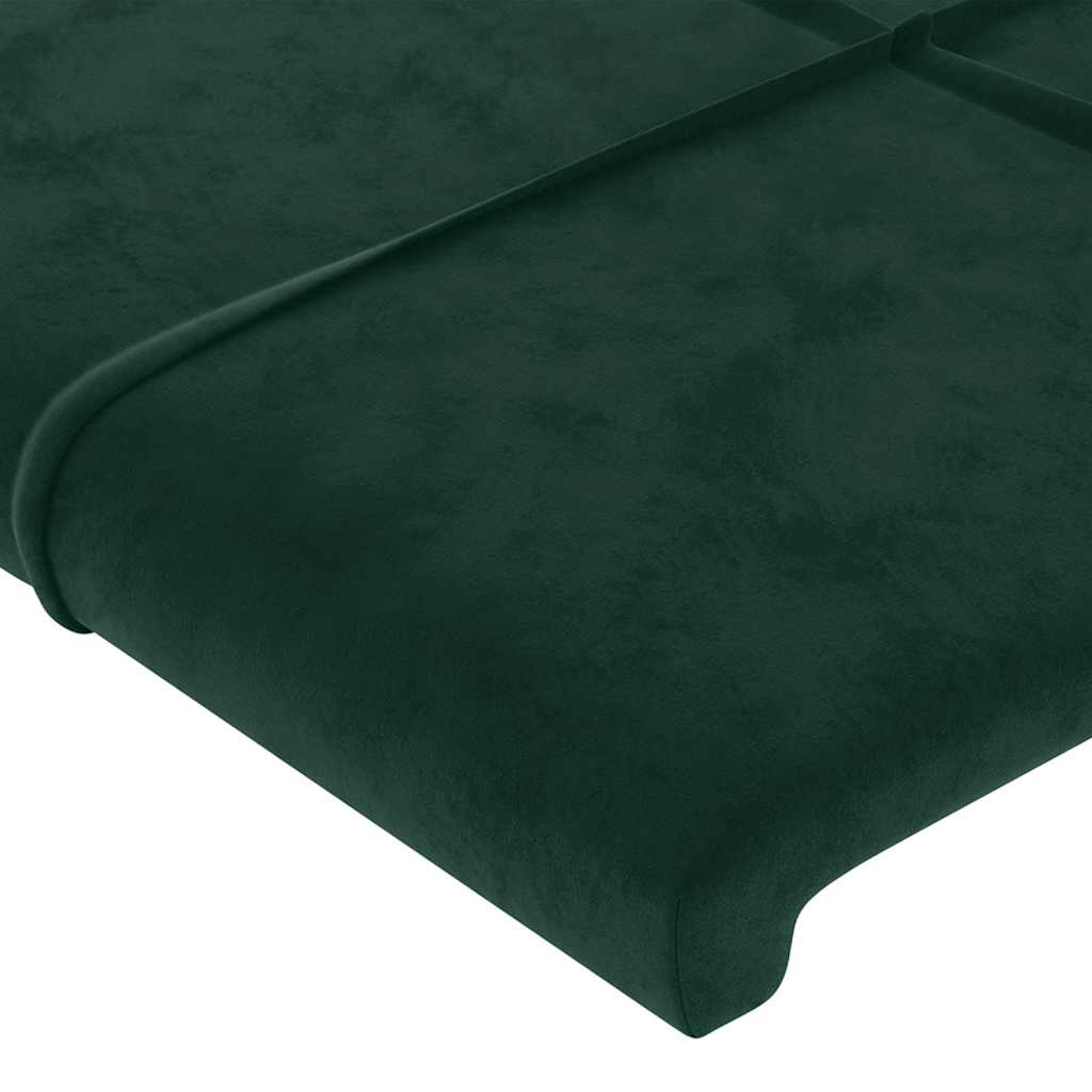 Uzglavlje s ušima tamnozeleno 203x23x118/128 cm baršunasto