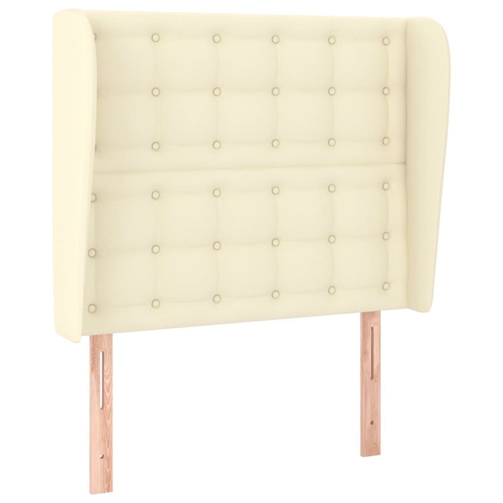 Uzglavlje s ušima krem 83 x 23 x 118/128 cm od umjetne kože