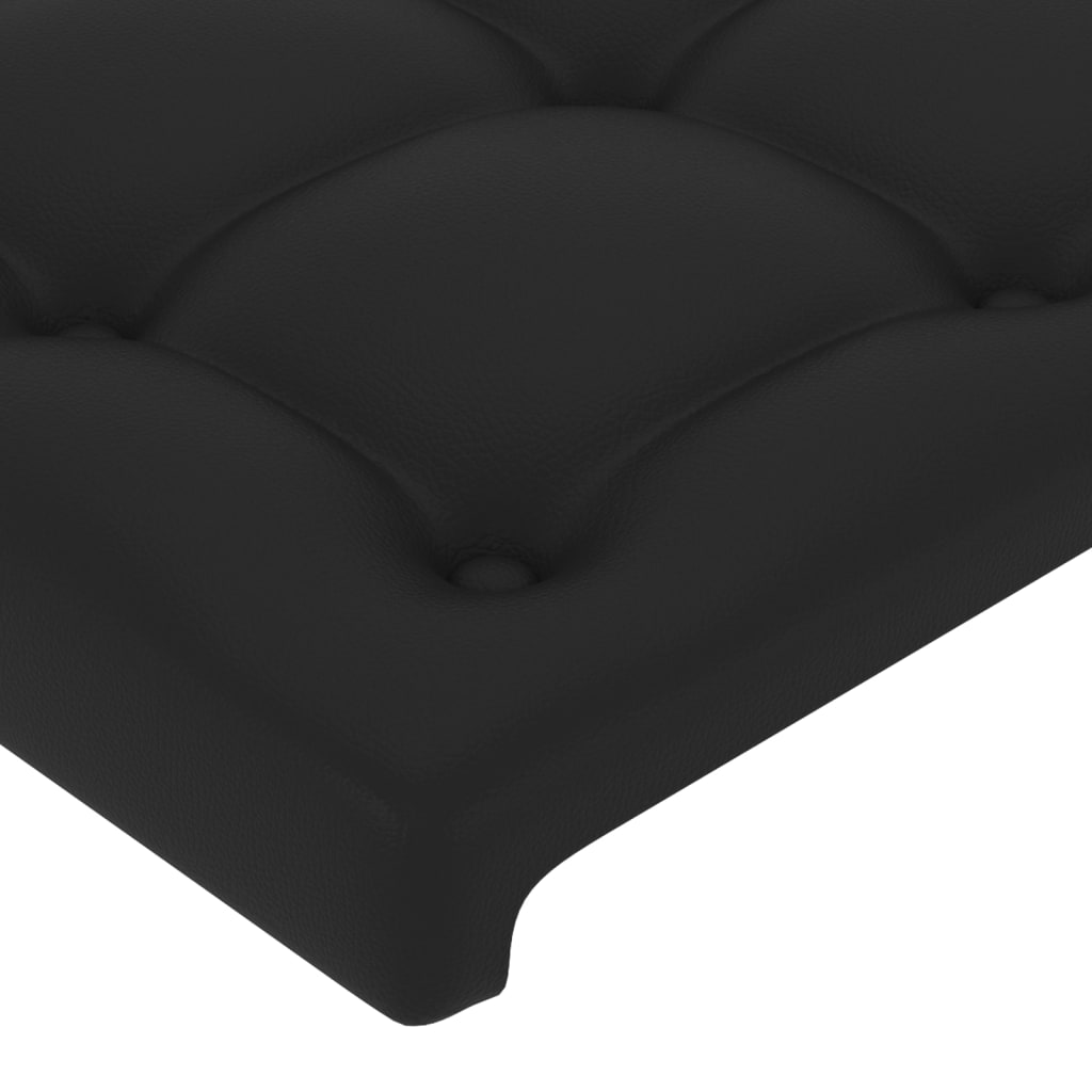 Uzglavlje s ušima crno 163x23x118/128 cm od umjetne kože