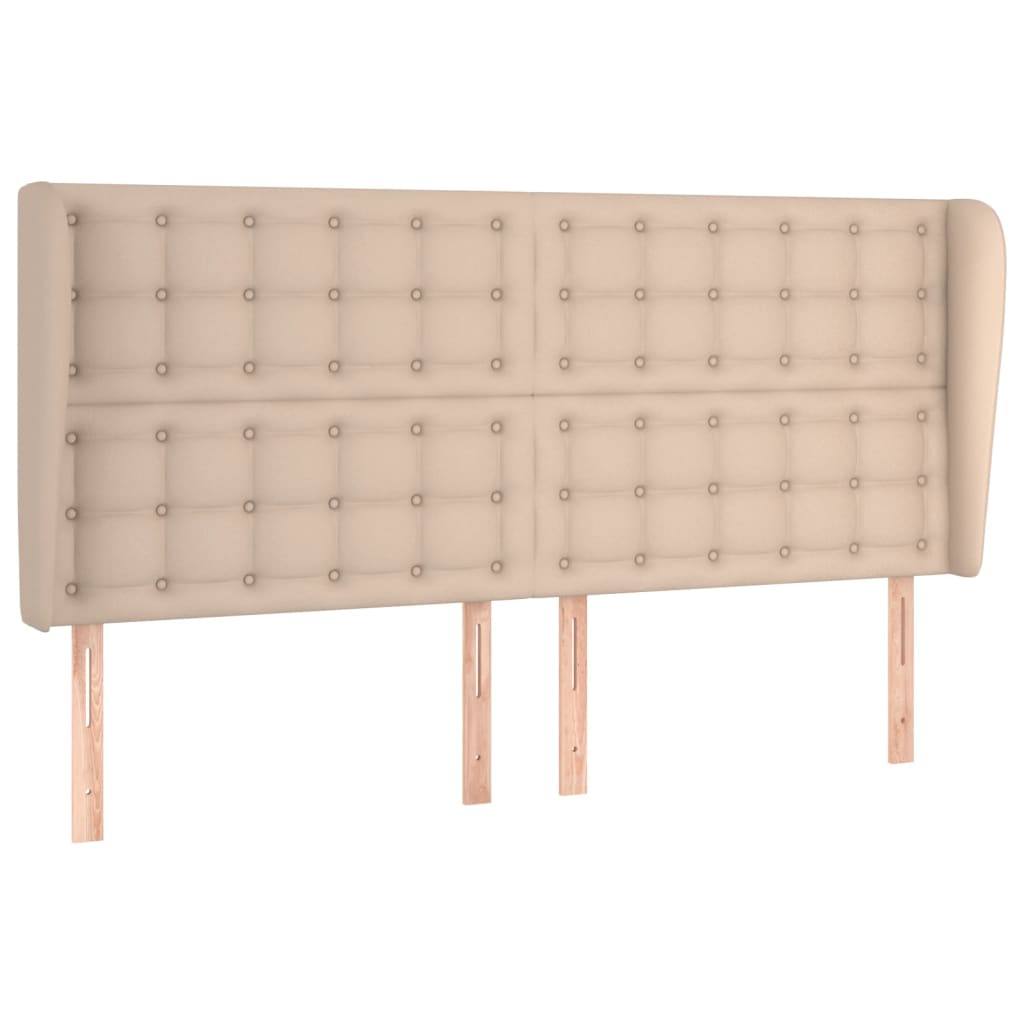 Uzglavlje s ušima boja cappuccina 183x23x118/128cm umjetna koža