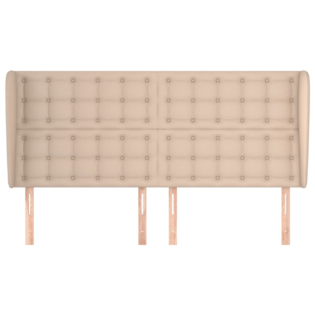 Uzglavlje s ušima boja cappuccina 183x23x118/128cm umjetna koža