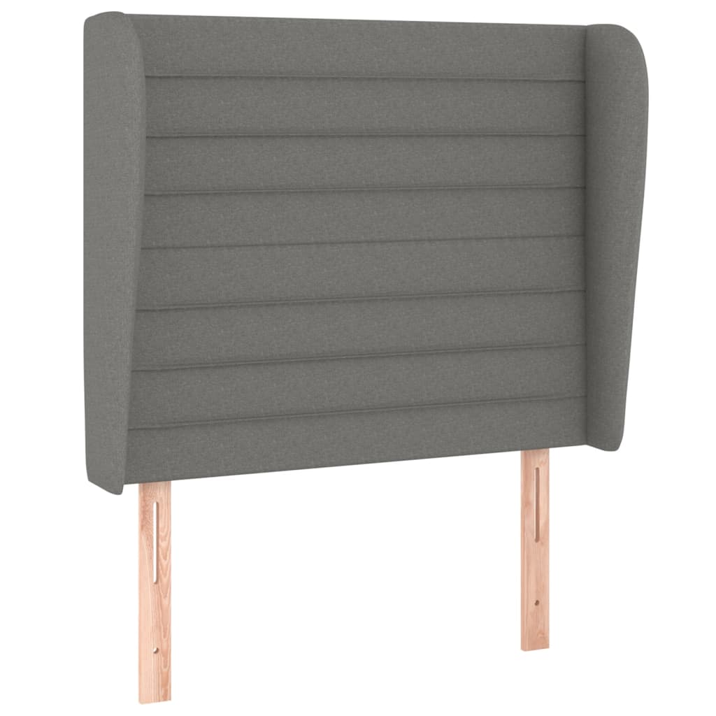 Uzglavlje s ušima tamnosivo 83 x 23 x 118/128 cm od tkanine