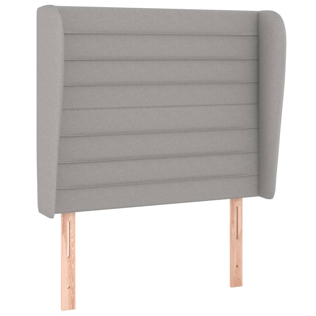 Uzglavlje s ušima svjetlosivo 103x23x118/128 cm od tkanine