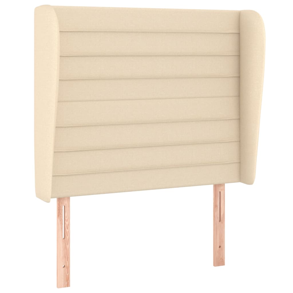 Uzglavlje s ušima krem 103x23x118/128 cm od tkanine