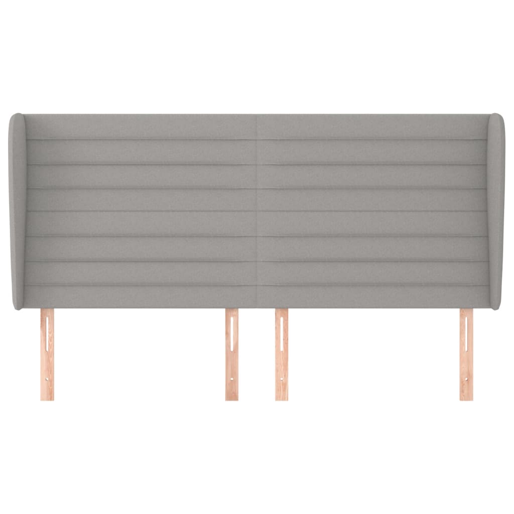 Uzglavlje s ušima svjetlosivo 203x23x118/128 cm od tkanine