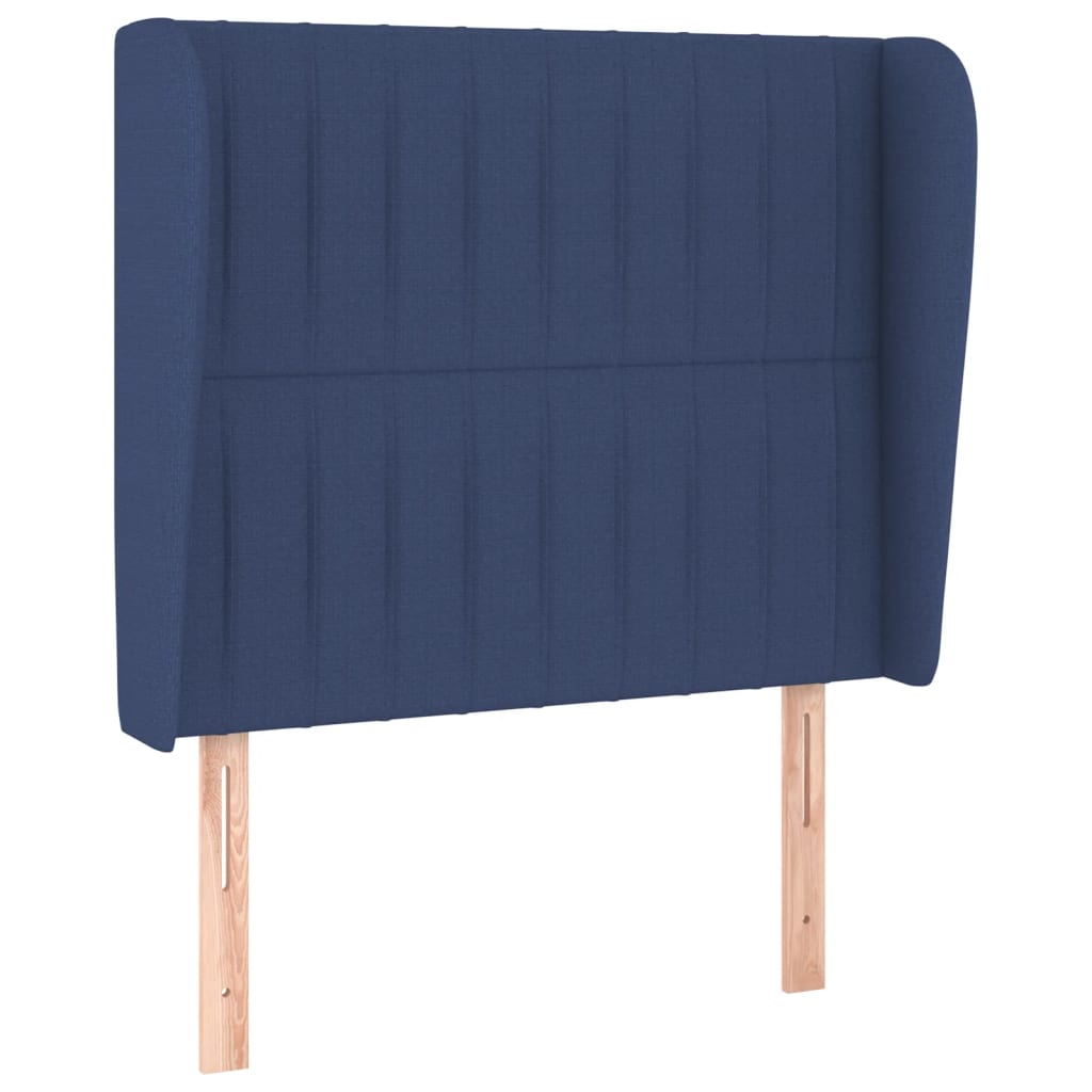 Uzglavlje s ušima plavo 93x23x118/128 cm od tkanine
