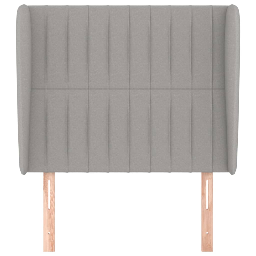 Uzglavlje s ušima svjetlosivo 103x23x118/128 cm od tkanine