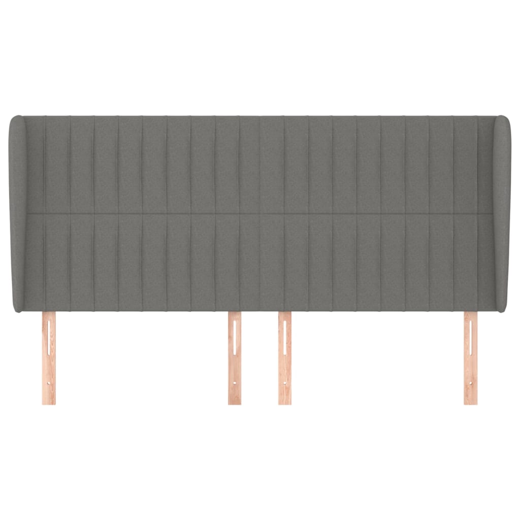 Uzglavlje s ušima tamnosivo 203x23x118/128 cm od tkanine