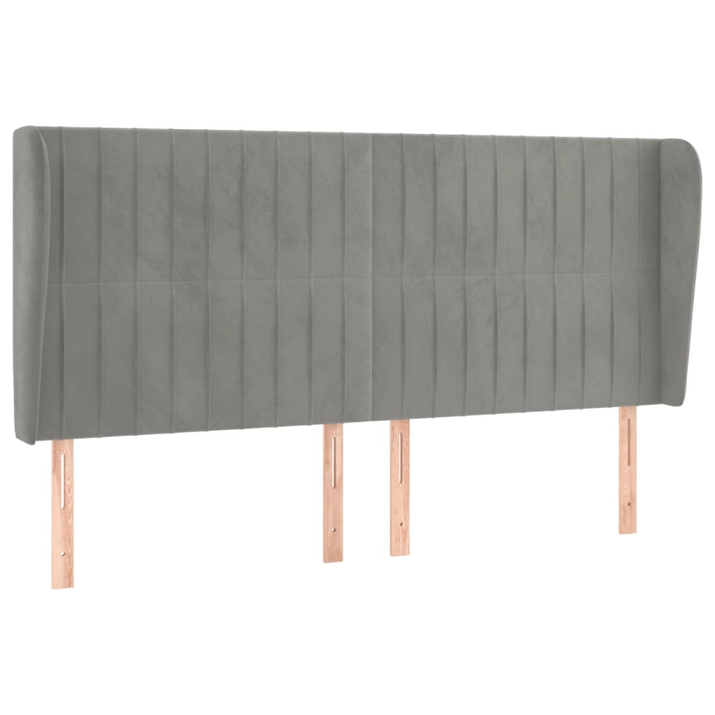 Uzglavlje s ušima svjetlosivo 163x23x118/128 cm obaršunasti