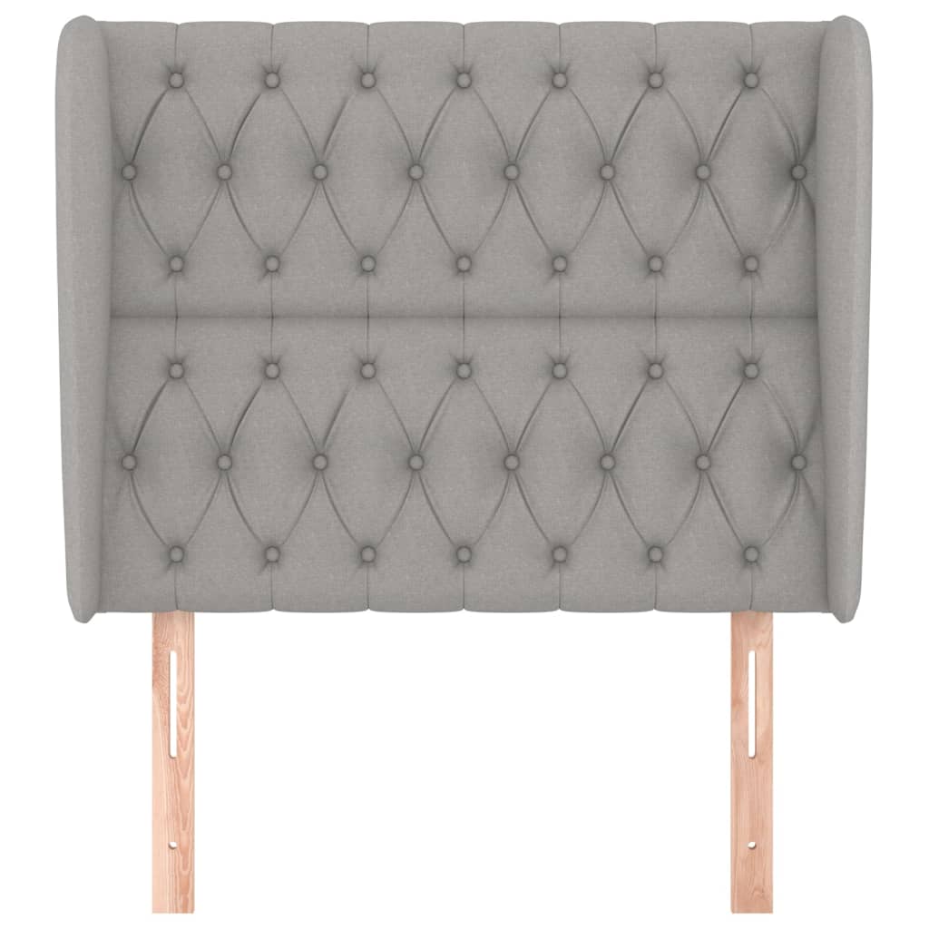 Uzglavlje s ušima svjetlosivo 103x23x118/128 cm od tkanine