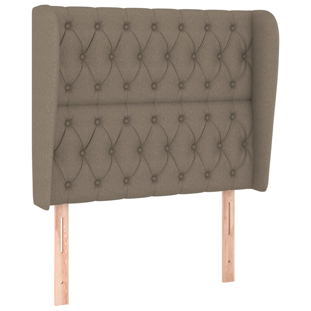 Uzglavlje s ušima smeđesivo 103x23x118/128 cm od tkanine