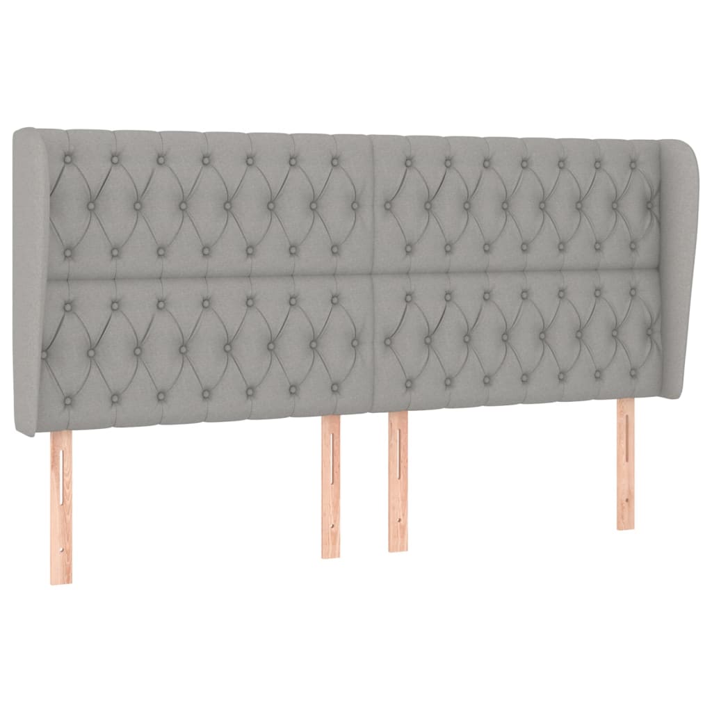 Uzglavlje s ušima svjetlosivo 203x23x118/128 cm od tkanine