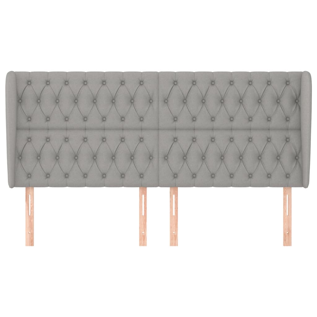 Uzglavlje s ušima svjetlosivo 203x23x118/128 cm od tkanine