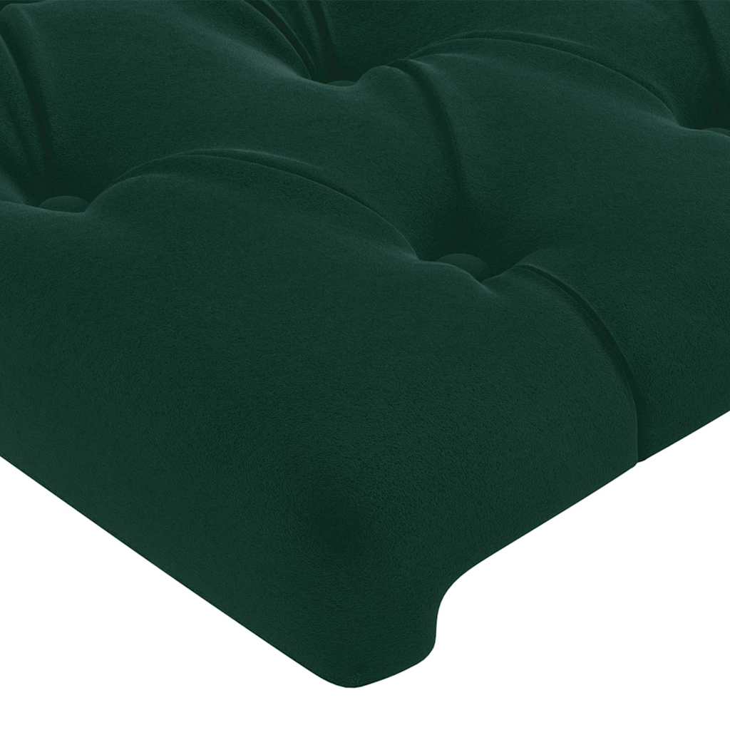 Uzglavlje s ušima tamnozeleno 203x23x118/128 cm baršunasto