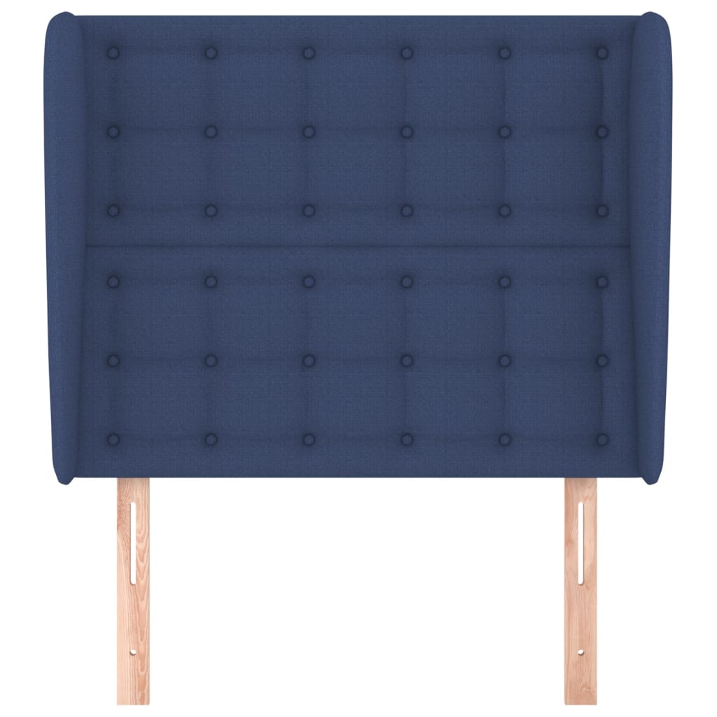 Uzglavlje s ušima plavo 83 x 23 x 118/128 cm od tkanine