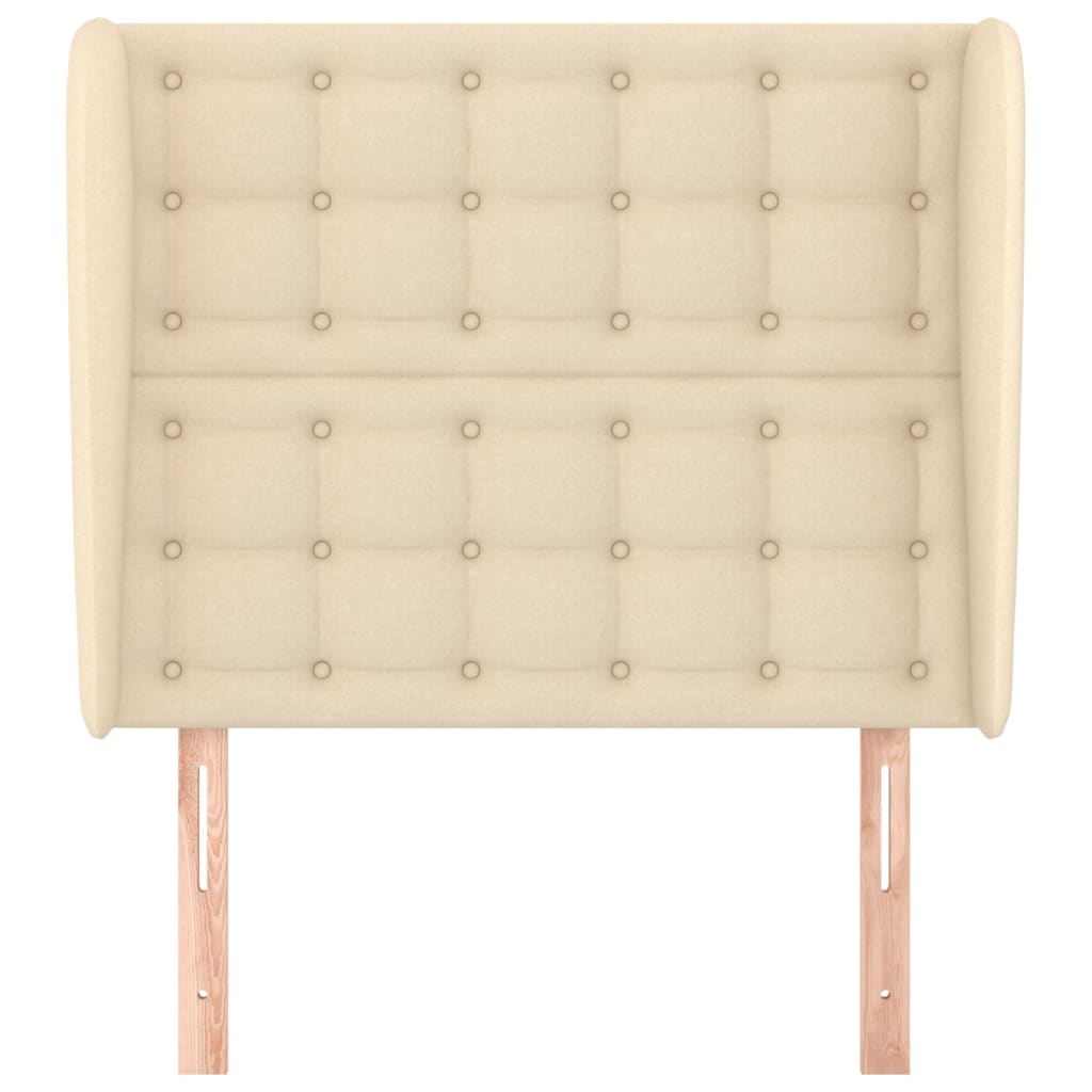Uzglavlje s ušima krem 93x23x118/128 cm od tkanine