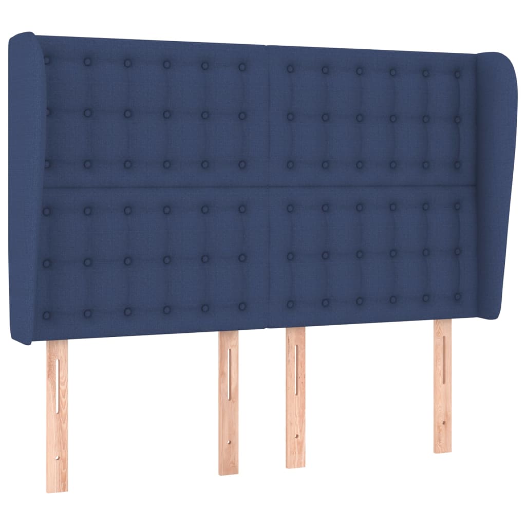 Uzglavlje s ušima plavo 147x23x118/128 cm od tkanine