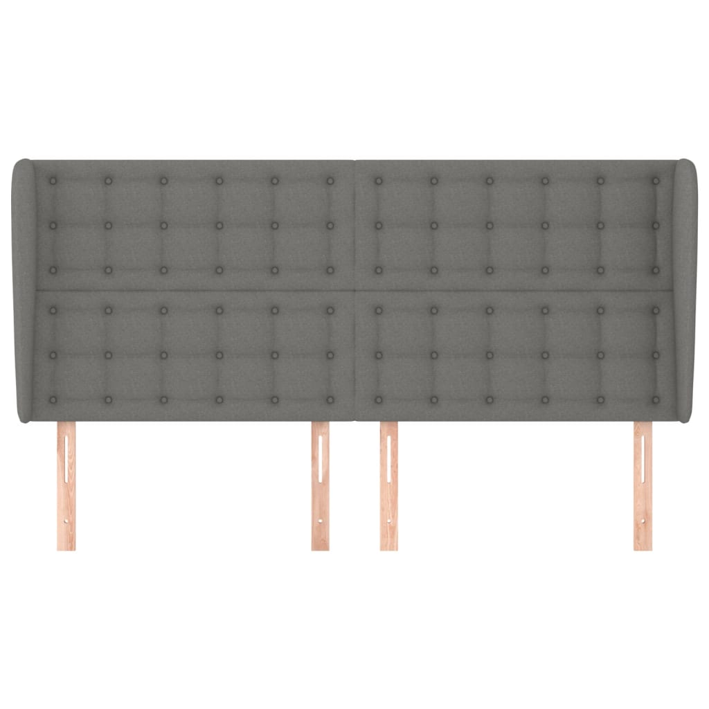 Uzglavlje s ušima tamnosivo 163x23x118/128 cm od tkanine