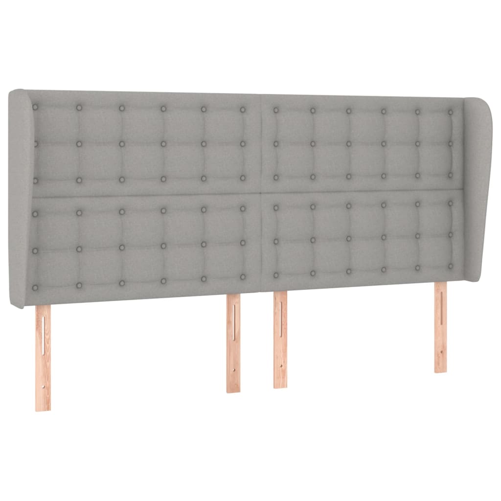 Uzglavlje s ušima svjetlosivo 203x23x118/128 cm od tkanine