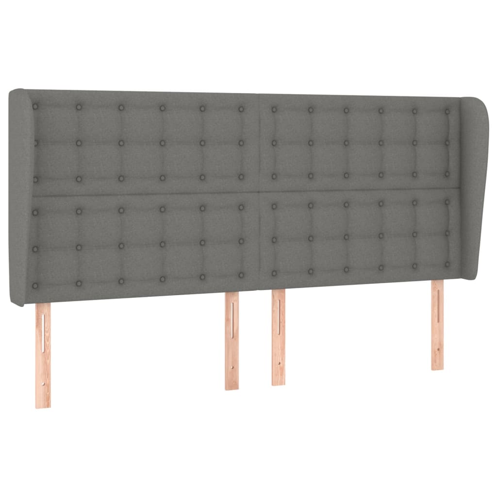 Uzglavlje s ušima tamnosivo 203x23x118/128 cm od tkanine