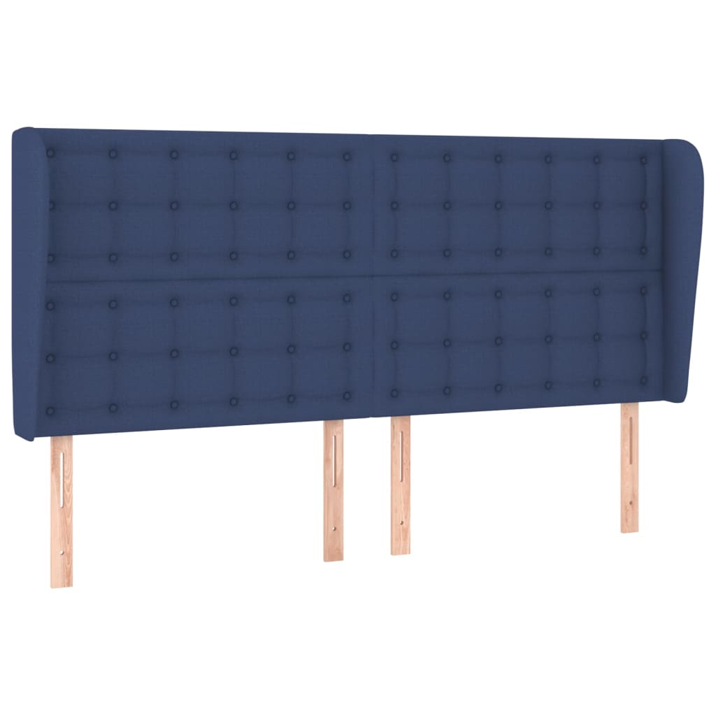 Uzglavlje s ušima plavo 203x23x118/128 cm od tkanine