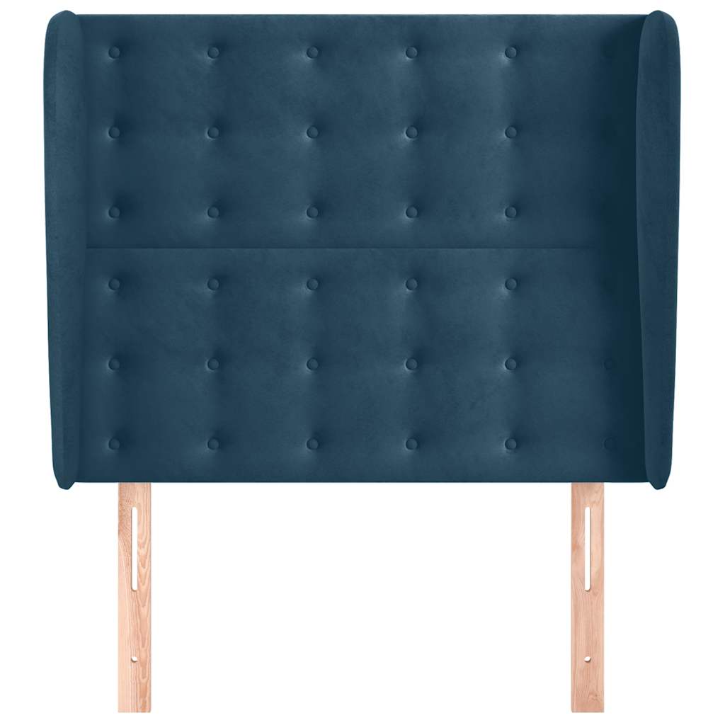 Uzglavlje s ušima tamnoplavo 83 x 23 x 118/128 cm baršunasto